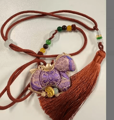 Jiuhua Mountain - Filigree Embroidery Horse-shaped Gourd Sachet Hanging Ornament