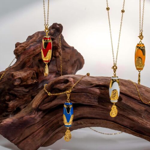 Enamel Tianshu Zodiac Pendant Necklace